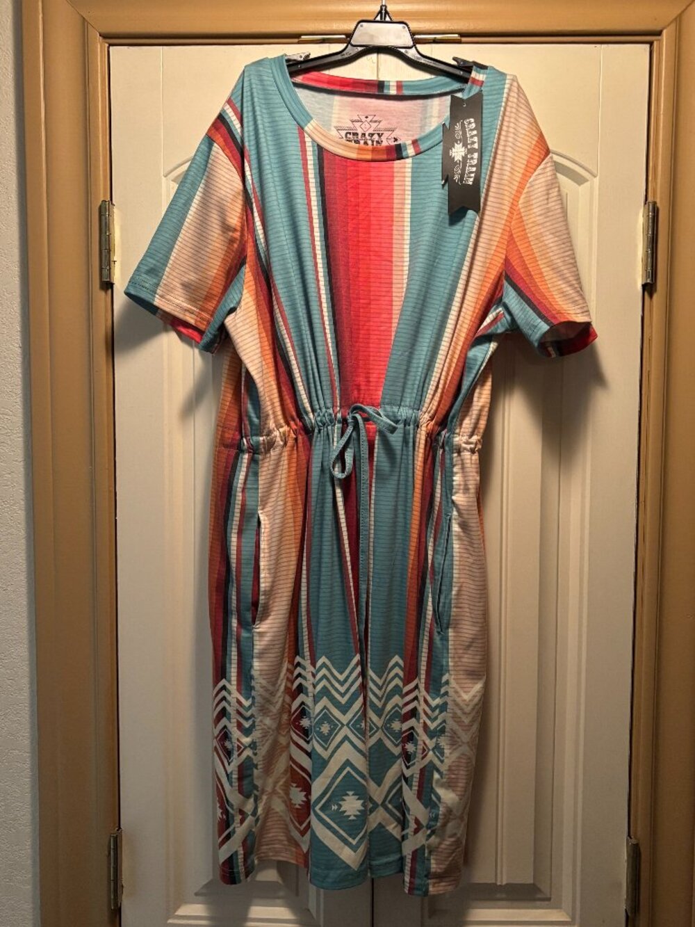 Serape Above Knee Dress w/ pockets